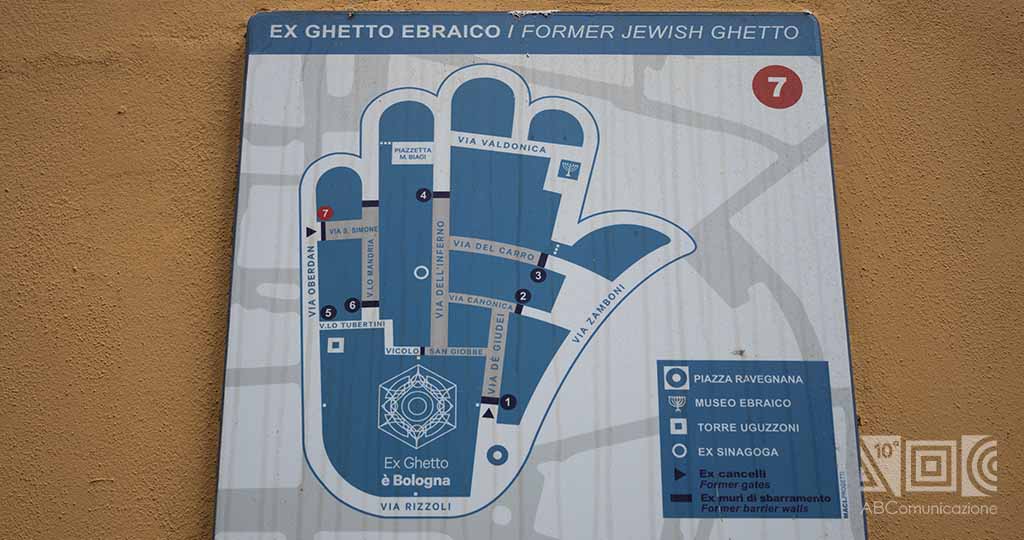 mappa del Ghetto ebraico di Bologna